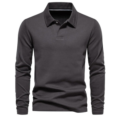 Dorian – Polo à manches longues pour homme avec col classique