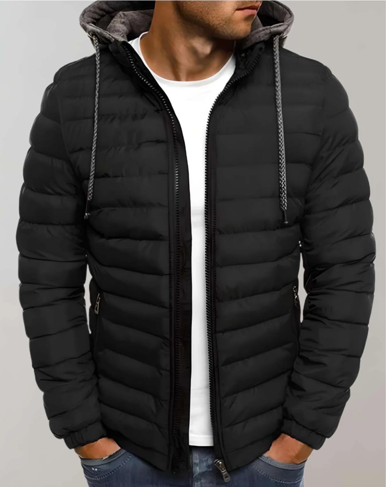 Corven – Men’s Mid-Season Jacket with Hood and Light Lining
