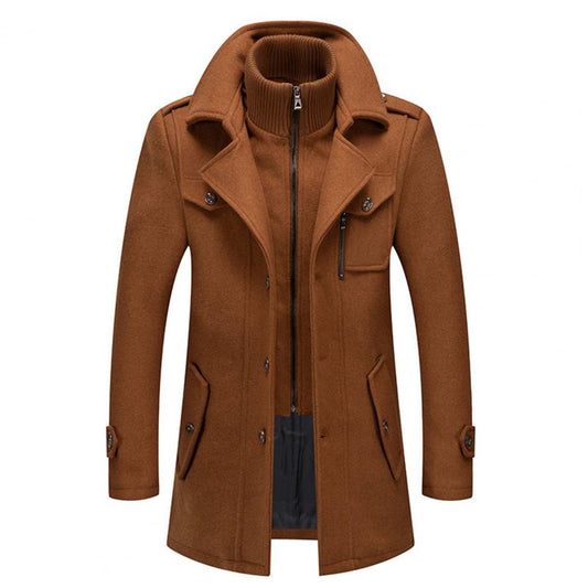 Mitchell – Manteau long pour homme avec doublure thermique et col coupe-vent