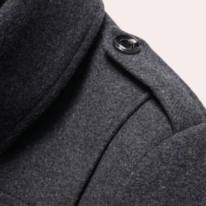 Mitchell – Manteau long pour homme avec doublure thermique et col coupe-vent