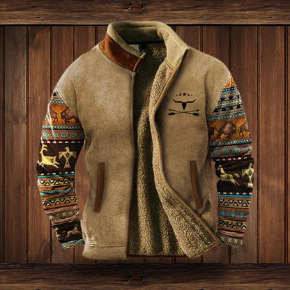 Calvin – Veste sans manches zippée chaude pour homme en tissu Teddy avec design vintage