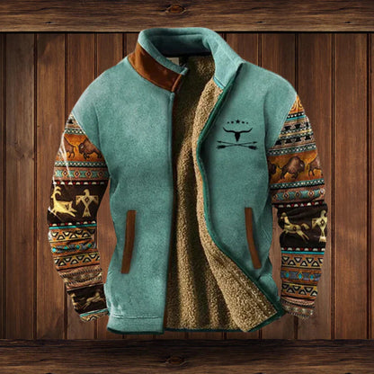 Calvin – Veste sans manches zippée chaude pour homme en tissu Teddy avec design vintage