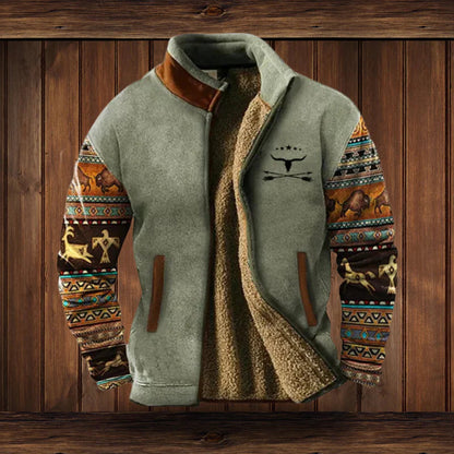 Calvin – Veste sans manches zippée chaude pour homme en tissu Teddy avec design vintage