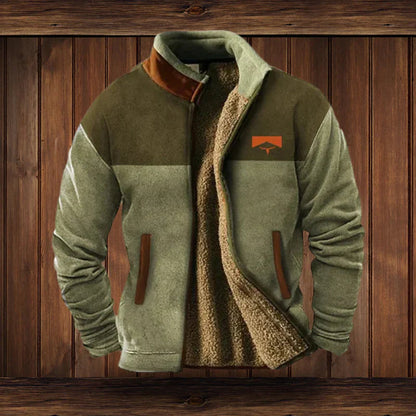 Calvin – Veste sans manches zippée chaude pour homme en tissu Teddy avec design vintage