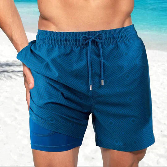 Men's Slim Fit Patterned Swim Trunks Inner Liner - Image 10