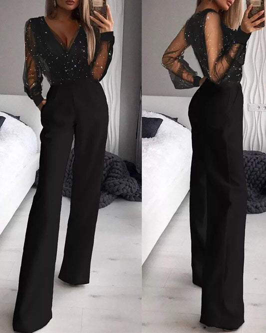 Noellie – Elegant Jumpsuit Glitter Top