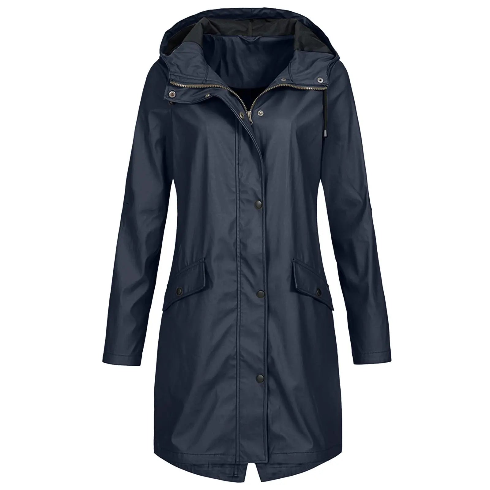 Hooded Long Rain Jacket for Women Azzoria
