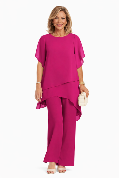 Tiffan - Elegant Two Piece Wide Leg Set