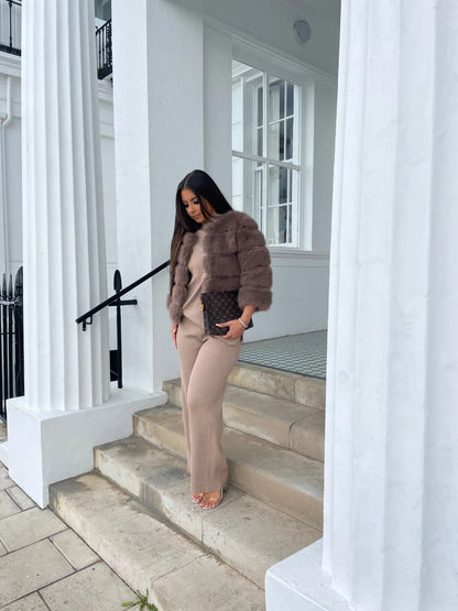 Zelya – Chaqueta de piel sintética suave
