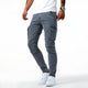 Men's Stretch Denim Cargo Pants Elastic Waist