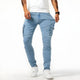 Men's Stretch Denim Cargo Pants Elastic Waist - Image 7