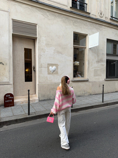 Sorella – Pulover tricotat larg cu dungi pentru femei