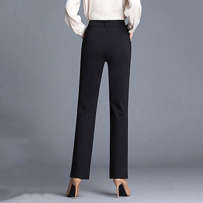 Women's Tailored Straight-Leg Trousers with Mid Rise