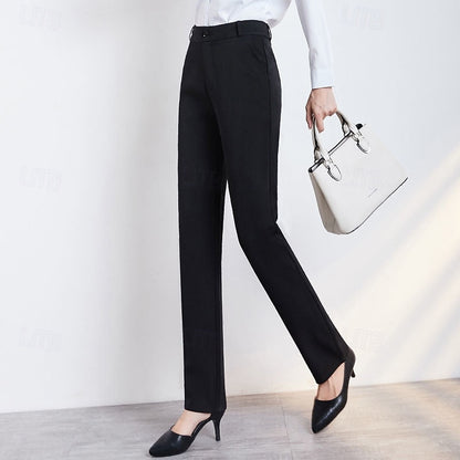 Women's Tailored Straight-Leg Trousers with Mid Rise