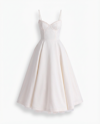 Women Fit and Flare Spaghetti Strap V-Neck Midi Dress - Image 10