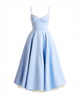 Women Fit and Flare Spaghetti Strap V-Neck Midi Dress - Image 9