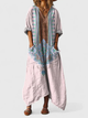 Women's Cotton Boho Maxi Dress with Pockets - Image 3