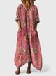 Women's Cotton Boho Maxi Dress with Pockets - Image 4