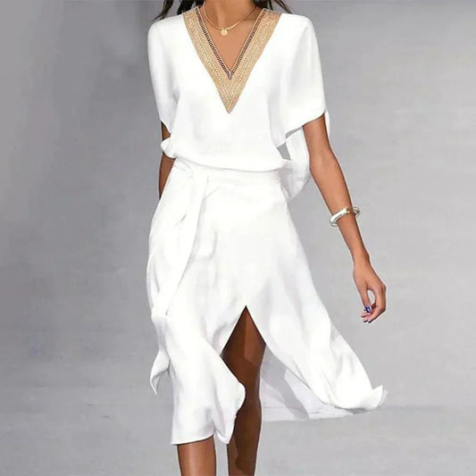 Isabel - V Neck Flattering Fit Dress