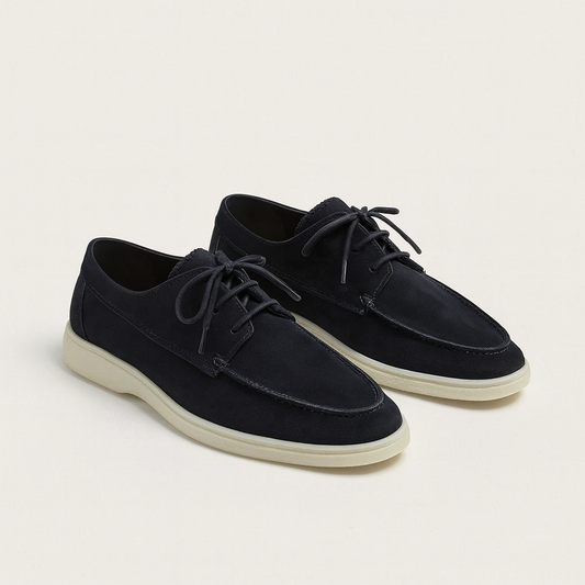 Men's Leather Moccasins Lace-Up Loafers