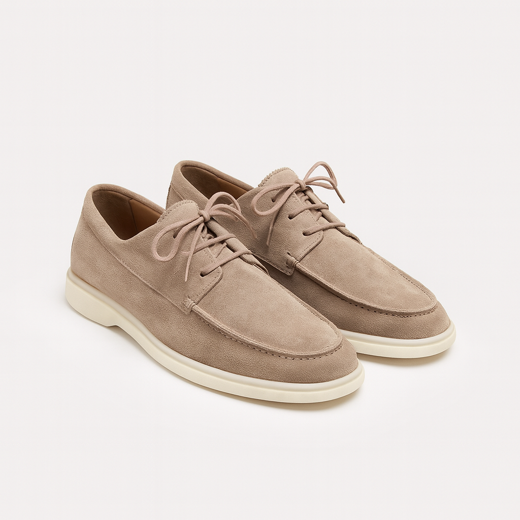 Men's Leather Moccasins Lace-Up Loafers - Image 2