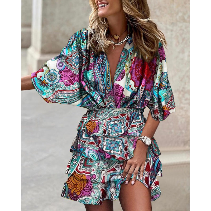 Solivara - Rochie de vară multicoloră