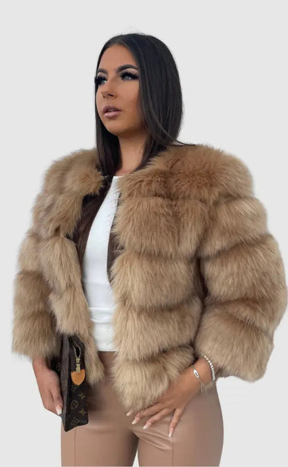Zelya – Chaqueta de piel sintética suave