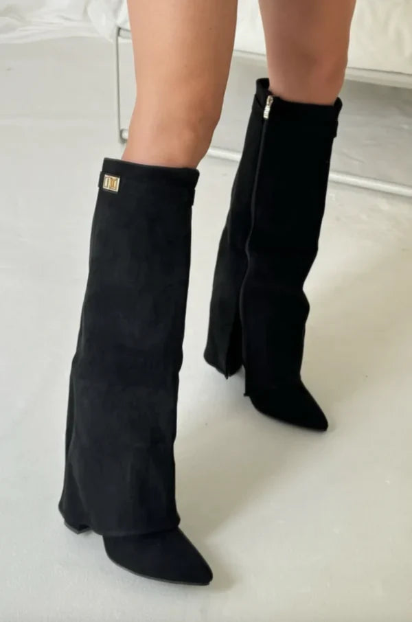 Velorna – Botas de tacón grueso para mujer con hebilla