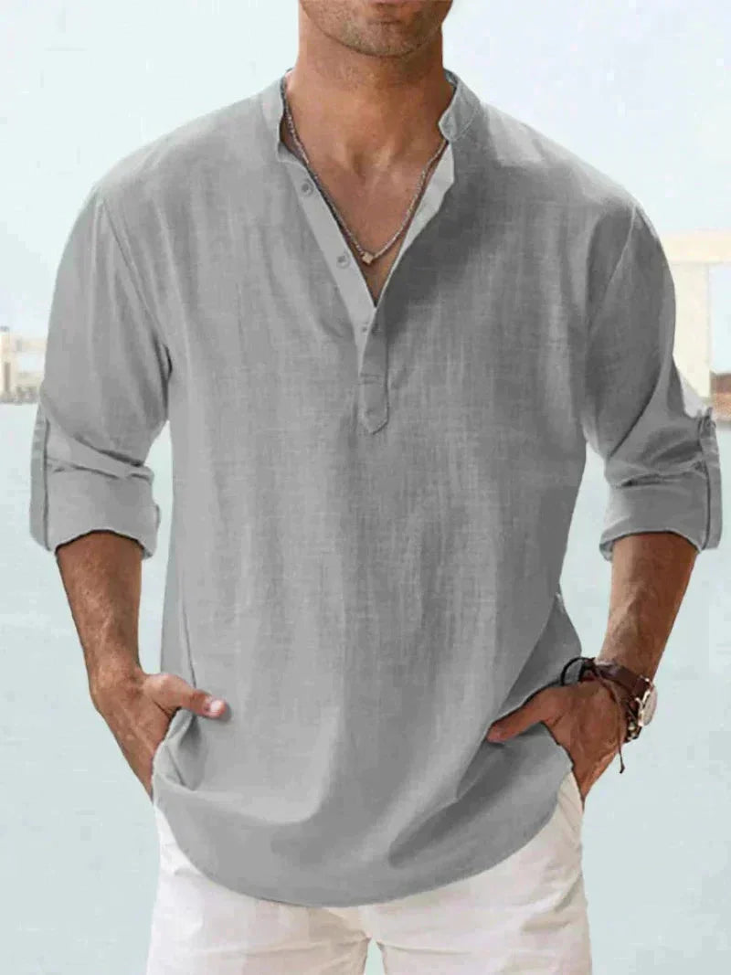 Men's Lightweight Linen Button-Down Shirt - Image 5