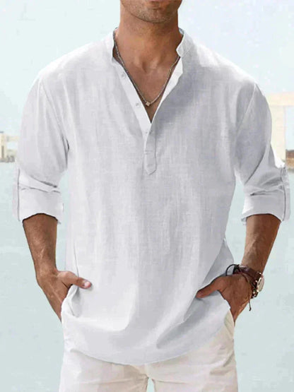 Men's Lightweight Linen Button-Down Shirt - Image 6