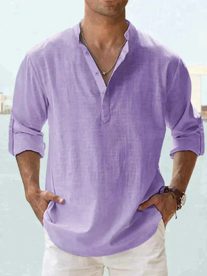 Men's Lightweight Linen Button-Down Shirt - Image 8