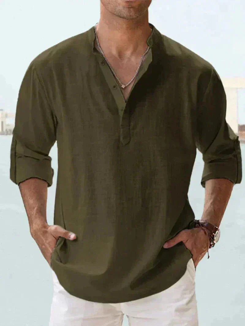 Men's Lightweight Linen Button-Down Shirt - Image 11