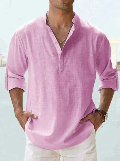 Men's Lightweight Linen Button-Down Shirt - Image 9