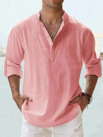 Men's Lightweight Linen Button-Down Shirt - Image 10