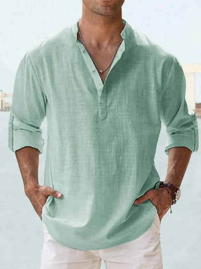 Men's Lightweight Linen Button-Down Shirt - Image 7