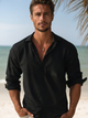 Men's Lightweight Linen Button-Down Shirt
