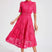 Women Guipure Lace High-Neck A-Line Midi Dress - Image 2