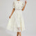 Women Guipure Lace High-Neck A-Line Midi Dress