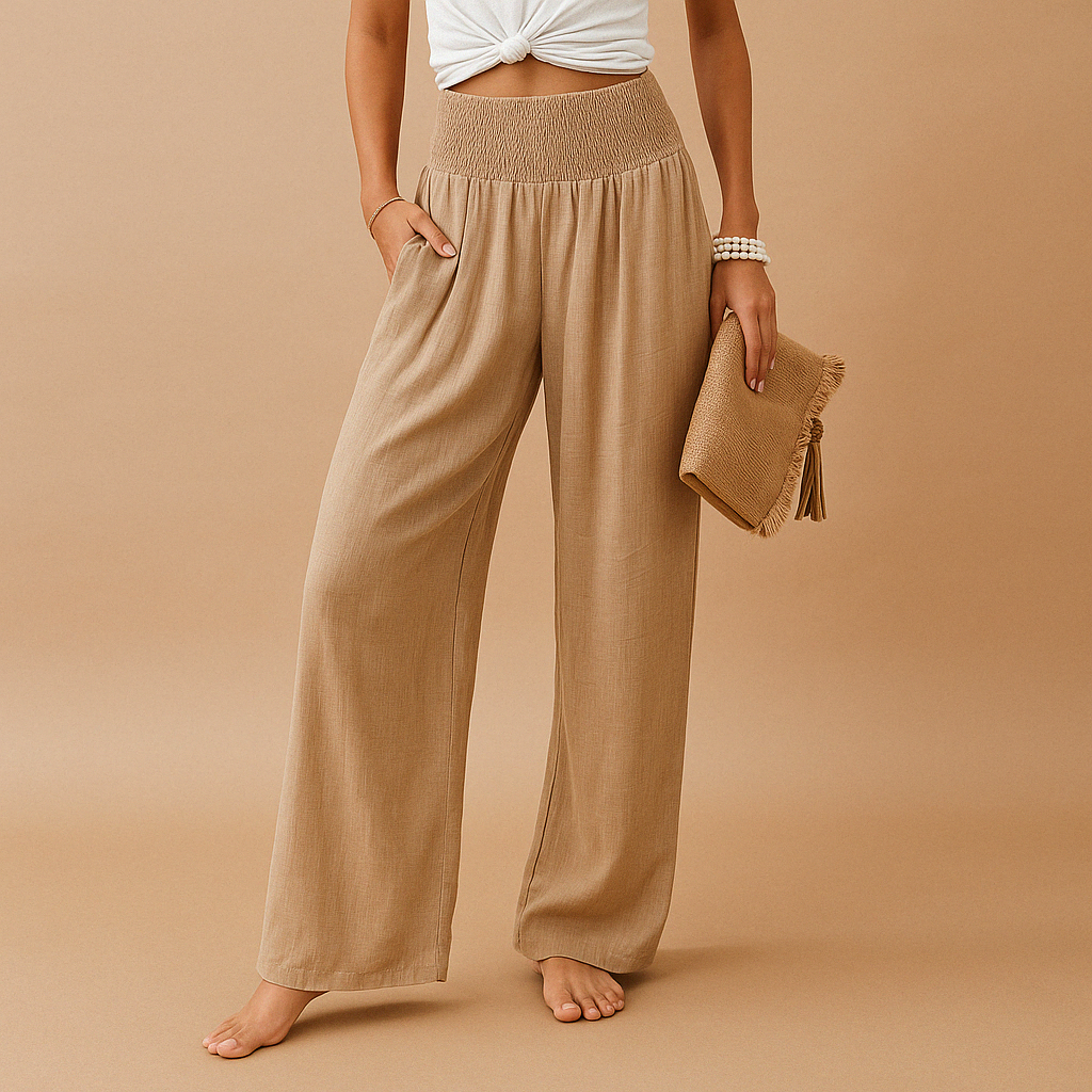 Dolcienne – High Waist Linen Pants Women