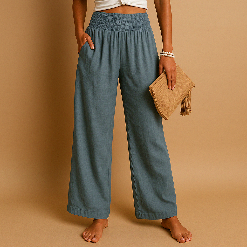 Dolcienne – High Waist Linen Pants Women