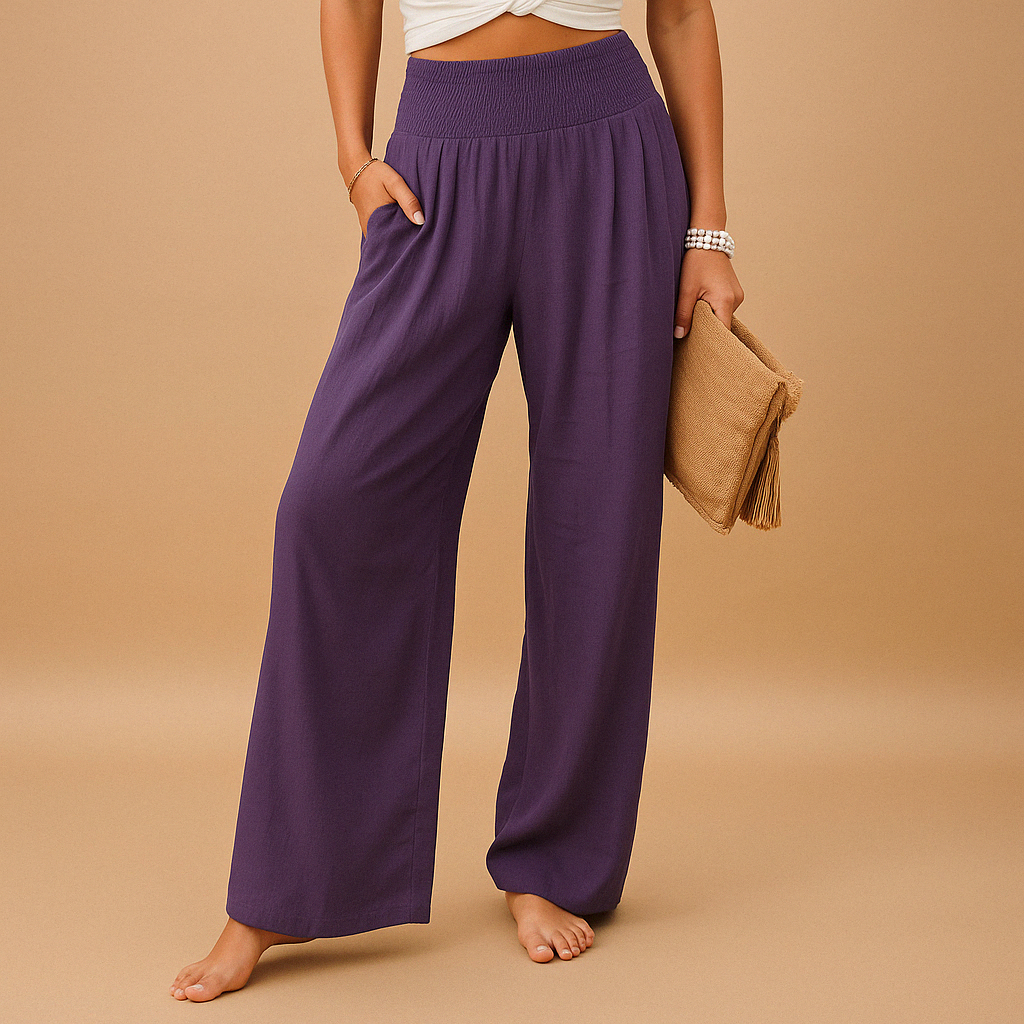 Dolcienne – High Waist Linen Pants Women