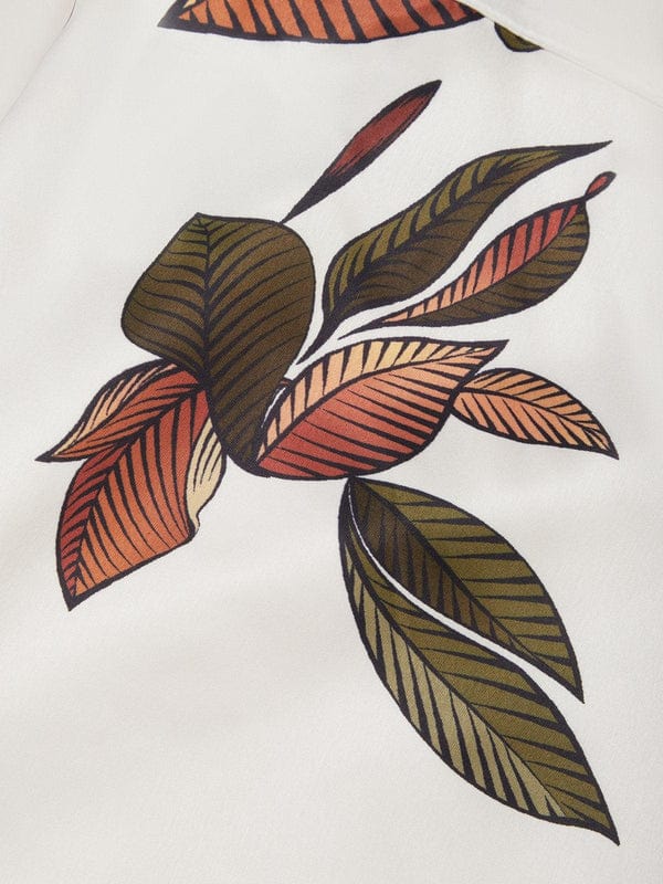 Mirea – V-Neck Urban Leaf Midi Dress - Image 9