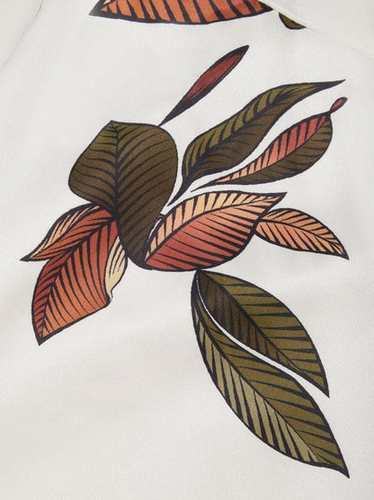Mirea – V-Neck Urban Leaf Midi Dress - Image 9