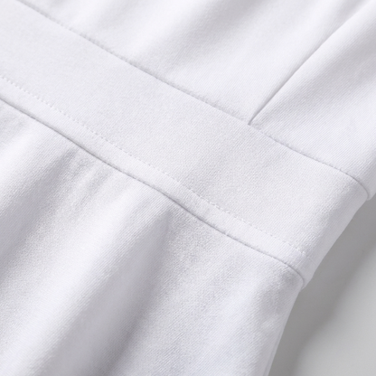 Cyanne - Robe midi blanche col en V profond manches 3/4