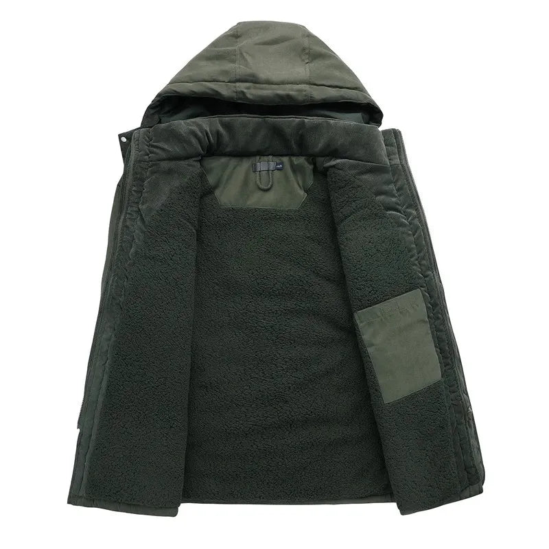 Levik – Manteau d'hiver doublé avec fausse fourrure pour homme