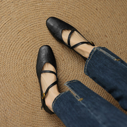 Mariano - Zapatos Mary Jane de cuero con hebilla