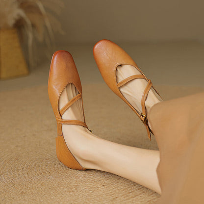 Mariano - Zapatos Mary Jane de cuero con hebilla