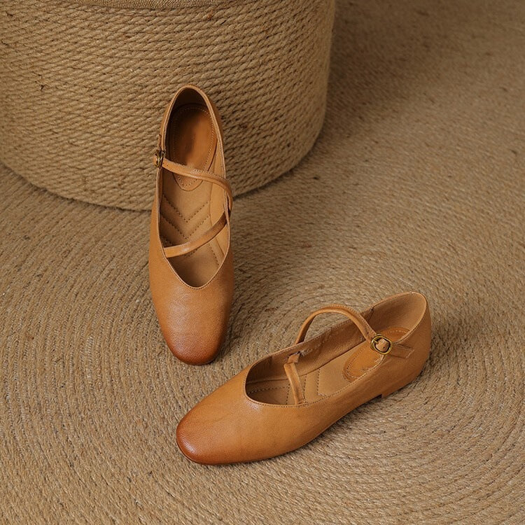 Mariano - Zapatos Mary Jane de cuero con hebilla