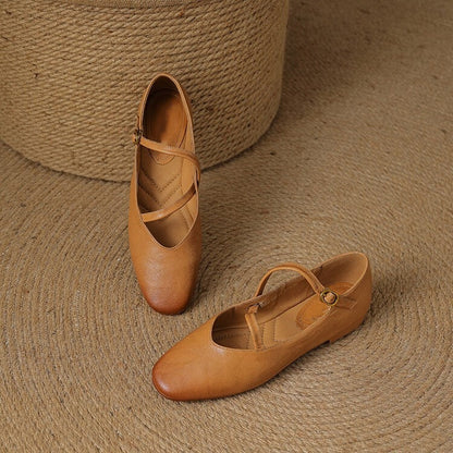 Mariano - Zapatos Mary Jane de cuero con hebilla