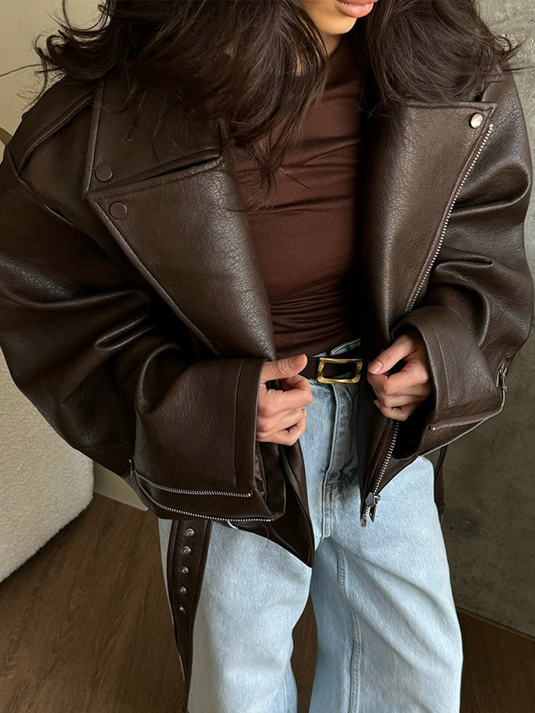 Seraphina – Veste de motard ample pour femme